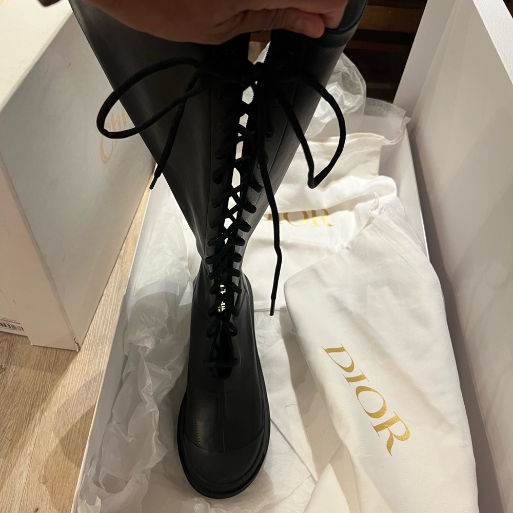 Christian Dior Black Stretch Lambskin Arcade Authentic Boot 8.5 ,9, 10